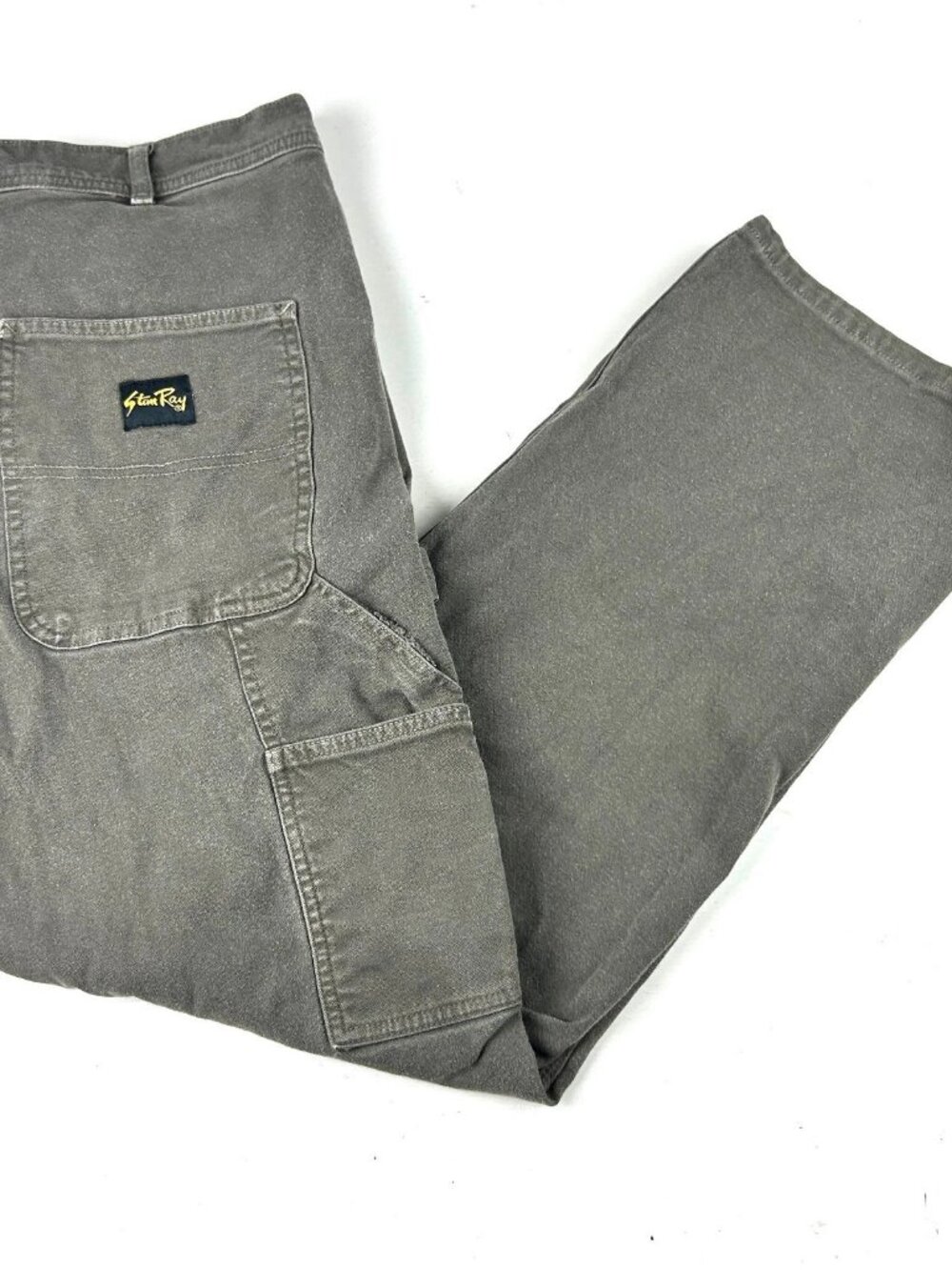 Stan Ray Work Pants Men's 32 Gray Olive Canvas Button Fly Cotton